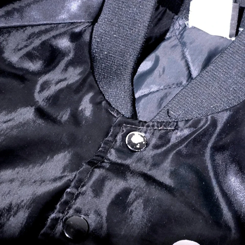 Vintage Hilton‎ CSX Transportation Satin Bomber Jacket Mens Large Black USA Made